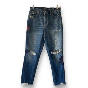 Abercrombie & Fitch Annie Girlfriend Embroidered Jeans, Size 4/27